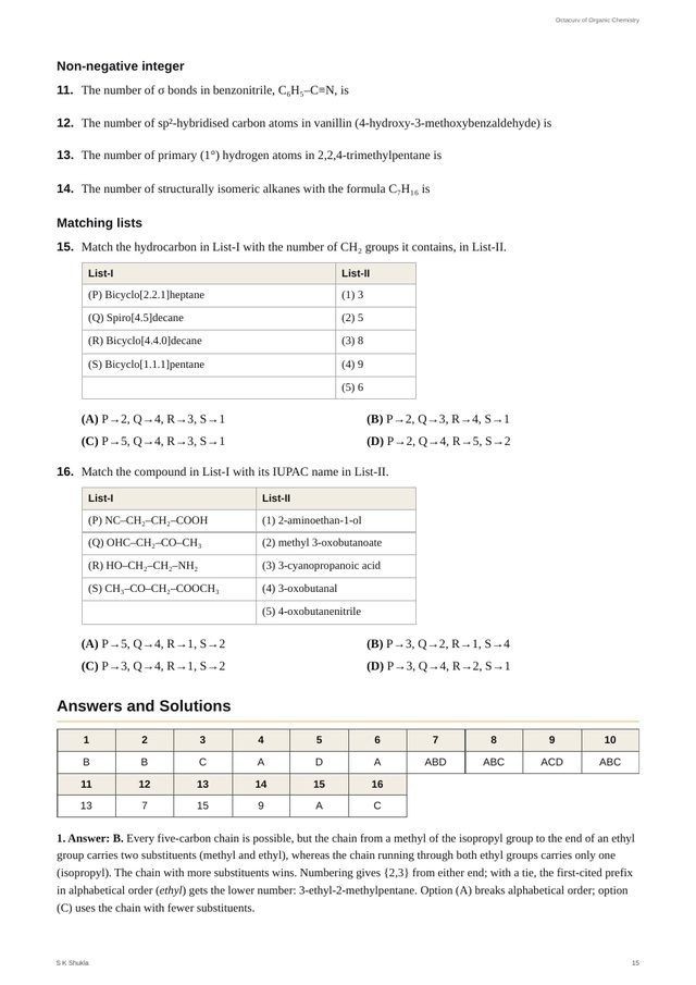 Answer key and worked solutions