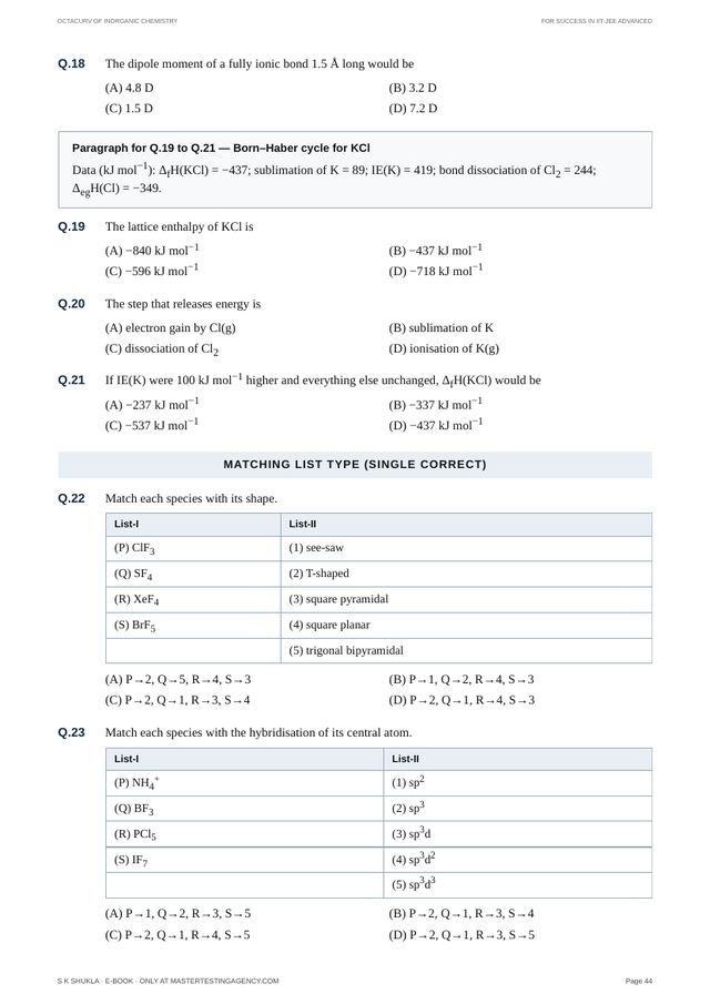 Matching-list questions