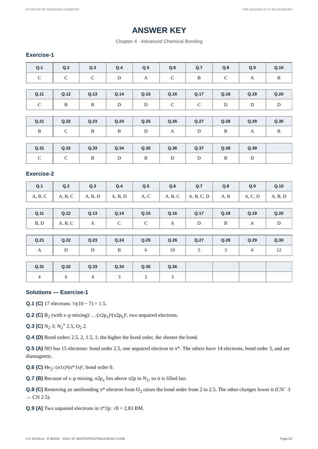 Answer key and worked solutions